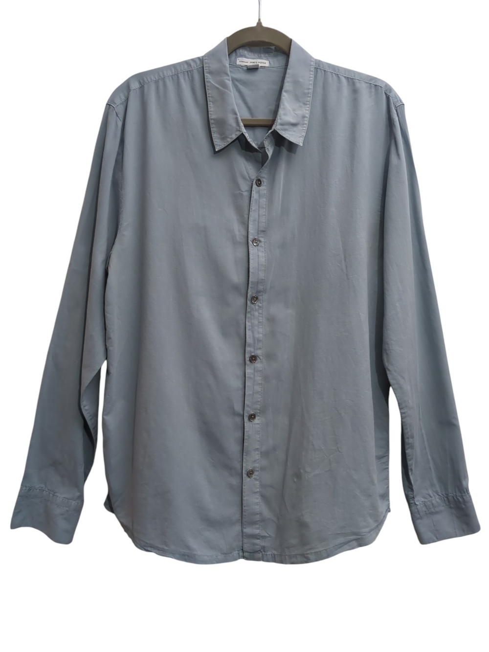 James Perse Men's Slate Grey Cotton Button Down Shirt Size 2/Med Quiet Luxury